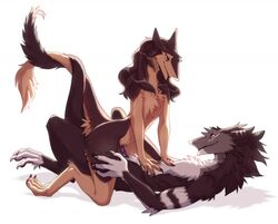 2018 anthro condom duo erection female fur male mammal nude original_characters penetration penis pussy sergal sex straight tongue vaginal_penetration viskasunya