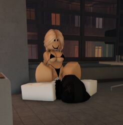 1boy 1boy1girl 1girls 3d bikini blonde_hair breasts catsulithr34 half_naked penis pussy riding roblox roblox_avatar robloxian self_upload sex tagme vaginal_penetration