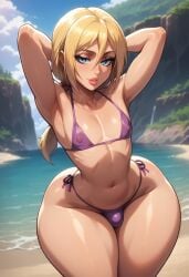 1boy ai_generated almost_naked attack_on_titan beach big_ass bikini bottom_heavy_femboy classroom femboy femboyarashi genderswap_(ftm) girly historia_reiss hourglass_figure looking_at_viewer male male_only rule_63 seductive shingeki_no_kyojin solo thick_thighs thin_waist wide_hips