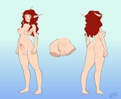 1futa anus cosmicvanellope elf futa_only futanari humanoid humanoid_penis intersex lam'an'amil model_sheet nipples penis puffy_anus puffy_nipples red_hair solo