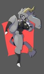 1girls anthro antlers big_breasts big_nipples blue_eyes bottomless clothed clothing female female_focus female_only fight fighting_pose full_body fur goat grey_body grey_fur horn horns hourglass_figure huge_breasts hybrid kicking large_breasts long_ears looking_at_viewer nipple_bulge nipples_visible_through_clothing pose pseudoregalia rabbit slim_waist standing stockings stormrayneart sybil_(pseudoregalia) tail thick thick_legs thick_thighs thighs tight_clothing voluptuous voluptuous_female wide_hips