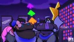 2girls absol big_breasts blueberry_inflation breasts female foxsista furry huge_breasts pokémon_(species) pokemon pokemon_(species) thick_thighs wide_hips