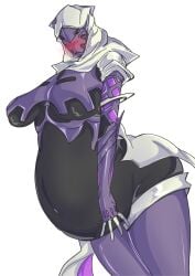 1girls alternate_body_type alternate_breast_size belly belly_button big_belly blush female female_focus female_only looking_at_viewer navel pregnant pregnant_female thick_thighs thighs warframe wisp_(warframe)