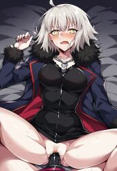 ai_generated fate/grand_order fate_(series) jeanne_alter jeanne_d'arc_(fate) missionary_position strap-on yuri