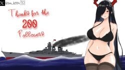 1girls azur_lane battleship black_hair black_underwear blush dark_blue_hair follower_celebration friedrich_der_grosse_(azur_lane) german german_female german_flag horns iron_blood_(azur_lane) light-skinned_female light_skin long_hair milestone_celebration milf mommy mommy_kink nazi ocean ocean_background orange_eyes ship swastika tagme thick tim_heyderich twitter_username underwear water white_background world_of_warships ww2 yellow_eyes