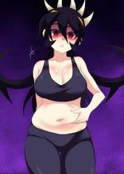 1girls angry belly big_breasts chubby fat_ass female filia_(skullgirls) skullgirls staring thick_thighs thighs tobyllitos tummy yandere