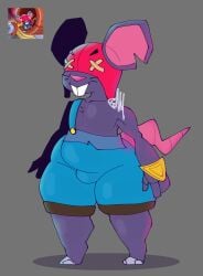 1boy 1femboy absurd_res big_ass big_butt brawl_stars ear femboy furry hi_res justelm25 moe_(brawl_stars) only_male rat rat_ears rat_tail supercell supercell_(company) tail thick_thighs