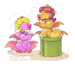 1girls breast_expansion cavitees female fuckplant huge_breasts identity_death lip_expansion mario_(series) plant_transformation princess_daisy princess_peach suckplant text thick_thighs transformation transformation_sequence wide_hips