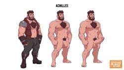 1boy bara beard brown_hair chest_tuft completely_nude concept_art erection facial_hair flaccid foreskin full_beard girthy_penis hairy highres looking_at_viewer male male_focus male_only male_pubic_hair mature_male muscular muscular_male navel nipples nude penis pubic_hair scar second-party_source short_hair smile solo sparse_chest_hair standing surviving_purge_(grizzlygamerdev) thick_beard thick_eyebrows thighs uncensored vliir