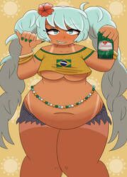 big_belly brazil brazilian brazilian_female brazilian_miku chubby chubby_belly chubby_female fat hatsune_miku latin_american_hatsune_miku_(meme) lowres thick_thighs vocaloid