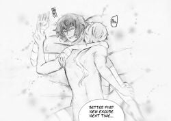 2boys 2males a4th bandage bandaged_arm bandaged_arms bandages bottom_dazai boy boy_on_boy bsd bungo_stray_dogs bungou_stray_dogs censored_ass closed_eyes dark_hair dazai_osamu dialogue doppo_kunikida english_text grayscale greyscale kissing_neck kunikida_doppo kunizai light_hair male male/male male_focus male_only male_penetrated male_penetrating male_penetrating_male missionary missionary_position missionary_sex naked naked_male neck_kiss nude nude_male nude_male_nude_male osamu_dazai ponytail ponytail_male sex short_hair short_hair_male speech_bubble speech_bubble_censor