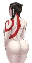 1girls ass big_butt bottomless breasts brown_hair bubble_ass bubble_butt butt cleavage completely_nude dat_ass female female_only genderswap genderswap_(mtf) god_of_war kratos kratos_(female) long_hair naked nude nude_female nudity rule_63 shadman solo topless white_skin