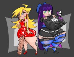 2futas blankate blonde_hair bottom_heavy bottomless breasts clothed clothing duo fully_clothed futa_only futanari huge_breasts huge_cock huge_hips human light-skinned_female light-skinned_futanari long_hair mostly_clothed panty_&_stocking_with_garterbelt panty_anarchy penis standing stocking_anarchy tagme thick_thighs twitter voluptuous_female wide_hips