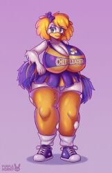 2024 2d 2d_(artwork) 2d_artwork anthro avian beak big_breasts big_butt big_tits bird blue_eyes boobs bow_(disambiguation) breasts busty cheerleader cheerleader_costume cheerleader_outfit cheerleader_uniform chicken chicken_girl chuck_e_cheese_(franchise) cleavage digital_art digital_drawing_(artwork) digital_media_(artwork) furry_breasts furry_female galliform gallus_(genus) helen_henny huge_breasts huge_tits leggings mascot phasianid pom_poms purple_eyeshadow purplehorny ripped_leggings short_skirt sneakers thick thick_hips thick_legs thick_thighs tits white_feathers wide_hips wide_thighs yellow_hair