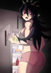 1girls big_breasts blush eating female filia_(skullgirls) panties skullgirls thick_thighs thighs tobyllitos