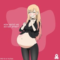 animated belly belly_jiggle black_pants black_shirt blonde_hair choker cleavage clothed clothes clothing finger_heart kitagawa_marin mp4 no_sound offscreen_character pink_eyes pregnant pregnant_female pregnant_schoolgirl r4d_42 ready_to_pop sono_bisque_doll_wa_koi_wo_suru tagme teenage_girl teenage_pregnancy two_tone_hair video wholesome wholesome_pregnancy