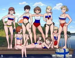 finnish_flag national_personification russian russian_flag_bikini russian_girl tagme