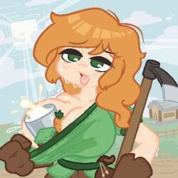 1girls alex_(minecraft) big_breasts breasts bubble_tea_challenge female female_only matz_(pixiv) microsoft minecraft mojang