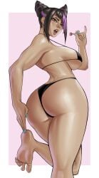 1girls ass athletic athletic_female barefoot big_breasts bikini breasts curvaceous curvy curvy_female feet female female_focus female_only fit fit_female foot_fetish gud0c hi_res highres juri_han light-skinned_female light_skin looking_at_viewer looking_back round_butt slim_waist soles solo solo_female solo_focus street_fighter swimsuit thick_ass toes toned toned_female wide_hips
