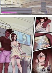 1girls airport bottomless bottomless_female breast_grab brown_hair canada caucasian_female dress erect_nipples erect_nipples_under_clothes female groping groping_breasts nipple_tweak nipple_tweak_through_clothes nsxfdw upskirt white_girl