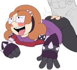 1boy 1girls ahe_gao ass ass_blush ass_visible_through_thighs blush bracelet breasts buddyrobo drool drool_on_breasts drooling female fucked_silly fully_clothed gauntlets glasses gloves hairband long_hair male orange_hair orgasm pants pleasure_face ripped_clothing ripped_pants robobuddies rolling_eyes saliva shoulder_pads skin_tight skindentation skirt spikes straight sweater thighs tongue tongue_out torn_clothes torn_legwear torn_panties torn_pants torn_pantyhose torn_thighhighs youtube