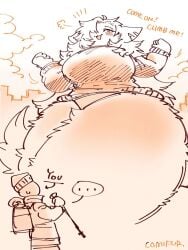 1girls anon ass belly breasts comifur english_text female furry giantess huge_thighs loomy_(comifur) tagme thick_thighs voluptuous