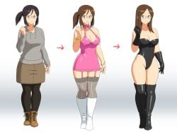 1female 1girls adult adult_female asian asian_female asian_girl big_breasts big_breasts boot_fetish boots breasts breasts brown_hair brown_hair_female clothes dominant dominant_female dominatrix enkaboots evolution female female_focus female_only femdom glasses gloves high_heel_boots high_heels knee_boots kneehigh_boots leather leather_boots leather_clothing leotard long_legs looking_at_viewer original original_character original_characters panties pantyhose ponytail stockings tall_boots teasing thigh_boots thigh_highs thighhigh_boots thighhighs thighs white_boots white_panties
