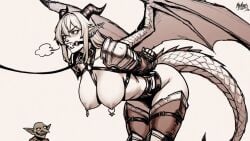 1boy 1boy1girl 1girls ai_generated big_breasts bigger_female black_and_white bondage breasts collar defeated defeated_heroine demon demon_girl demon_horns demon_wings dragon_girl dragon_horns dragon_tail dragon_wings ear_piercing elf_ears embarrassed female gag gagged goblin goblin_male horn horns humiliation leash leash_and_collar leash_pull male mr_none nipple_piercing nipples nose_piercing petplay piercing ring_piercing rope slave slave_collar slavegirl small_dom_big_sub smaller_male tail wings