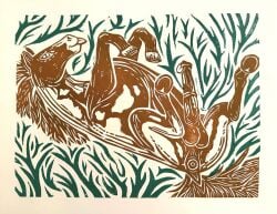 american_paint_horse animal_genitalia animal_penis anus ass equid equine equine_anus equine_genitalia equine_penis erection feral flared_penis genitals grass horse linocut_(artwork) lying male mammal medial_ring nulfura penis plant quadruped smile smiling_at_viewer solo solo_focus traditional_media_(artwork)