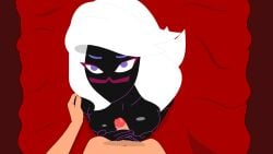 black_body black_skin boobjob breasts cartoon_gonzo duck_dodgers edit female looking_at_viewer paizuri queen_tyr'ahnee titjob white_hair