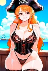 1female absurd_res ai_assisted ai_generated ass big_ass big_breasts big_butt big_thighs breasts corset female frilly_panties high_resolution highres king_ai large_ass large_breasts large_butt lingerie lingerie_bra lingerie_panties lingeries_office massive_ass massive_breasts massive_butt massive_thighs nami_(one_piece) one_piece orange_eyes orange_hair pirate_hat stable_diffusion stockings thick_ass thick_butt thick_legs thick_thighs thigh_thighs thighs