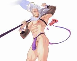 gay han_xin_(honor_of_kings) jockstrap nude six_pack
