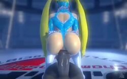 1boy 1girls 3d anal animated blonde_hair bouncing_ass clothed_female_nude_male comissair dark-skinned_male dark_skin dialogue interracial music ponytail pov rainbow_mika reverse_cowgirl_position riding rough_sex sound street_fighter trimmed up_close video