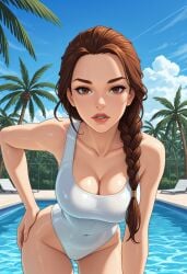 1girls ai_generated brown_eyes brown_hair lara_croft long_hair solo solo_female tagme tomb_raider