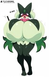 ai_assisted anthro breast_expansion flchrome hyper_breasts magic meowscarada standing