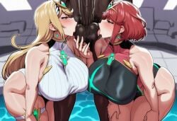 ai_generated ai_slop ass_bigger_than_head big_breasts black_male blonde blonde_female blonde_hair blowjob blowjob_face breasts_bigger_than_head cheating dark-skinned_male dark_penis dark_skin gangbang hips hips_wider_than_shoulders interracial long_hair monolith_soft mythra mythra_(radiant_beach)_(xenoblade) mythra_(xenoblade) netorare nintendo ntr pool poolside pyra pyra_(pro_swimmer)_(xenoblade) pyra_(xenoblade) raped_female red_eyes red_hair short_hair slunary slutty_face slutty_female swimsuit thick_ass thick_hips thick_legs thick_thighs threesome veins veiny_penis xenoblade_(series) xenoblade_chronicles_2