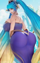 1girls 3d 3d_(artwork) 3d_model big_ass big_breasts blue_eyes blue_hair bubble_ass bubble_butt curvaceous curvy_female dress eyes female female_only heart_shaped_ass hourglass_figure huge_ass large_breasts league_of_legends light-skinned_female light_skin long_hair looking_at_viewer multicolored_hair pawg riot_games sampples sona_buvelle standing thick thick_thighs twintails voluptuous voluptuous_female wide_hips