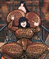 2girls asian asian_female ass ass_focus big_ass biggy_deez black_hair black_hair_female female female_only girl_only kill_la_kill kiryuuin_satsuki matoi_ryuuko round_ass sisters tagme wobble wobble_wagon wobbling wobbling_ass