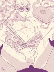 adair anal anal_sex anal_sex blush gay glasses half-dressed half_naked legs_up long_gone_days male_focus male_only male_pov medic military military_uniform sketch soldier yaoi