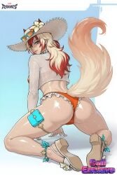 1girls ai_generated ass_focus big_ass female female_only looking_back marvel marvel_rivals thick_thighs white_fox_(marvel) white_fox_(marvel_rivals)