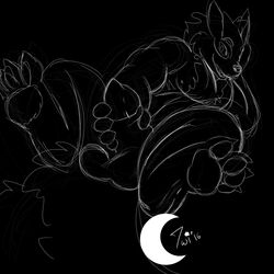 1boy anthro arcanine canine furry male male_only mammal monochrome nintendo nude penis pokemon pokemon_(species) pokemon_rgby sketch text thick_thighs twinkletwilight video_games watermark wide_hips