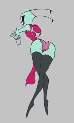 1boy 2022 2_fingers alien alien_humanoid almighty_tallest_red antennae_(anatomy) ass back_view bedroom_eyes beverage big_ass big_butt boots butt clothed clothed_male clothing crossdressing crossed_legs digital_drawing_(artwork) digital_media_(artwork) dress femboy feminine_male fingers footwear full-length_portrait girly green_body green_skin grey_background hi_res holding_beverage holding_object humanoid invader_zim irken leaning leaning_forward legwear lewdofdoom long_legs looking_away looking_to_the_side male male_only narrowed_eyes nickelodeon pak portrait presenting presenting_hindquarters red_clothing red_eyes revealing_clothes seductive seductive_eyes seductive_look shoes simple_background skimpy slim slim_male small_waist soda solo standing standing_on_toes the_almighty_tallest thigh_boots thigh_highs thighhighs tight_clothing tight_dress wide_hips