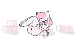 2026 anthro anthro_female anthrofied blush breasts cat_girl cat_tail catgirl chemistry curly_hair digital_art digital_drawing digital_drawing_(artwork) digital_media digital_media_(artwork) element_cattos female female_anthro hand_on_hip legs_up long_hair looking_at_viewer naked no_pupils pink_body pink_hair pink_tail pussy self_upload side_view simple_background sitting smiling_at_viewer sparkles stockings sugar_cube tail tetraflux thighhighs tongue tongue_out white_eyes white_stockings white_thighhighs wide_hips wide_thighs