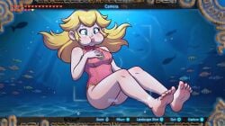 barefoot cheek_bulge feet peril princess_peach puffy_cheeks tagme underwater