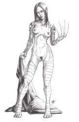 1girls asian asian_female breasts claws cybernetic_arm cybernetics female female_only lady_deathstrike marvel nipples nude pubic_hair pussy solo solo_female standing traditional_media_(artwork) urbantiger74 x-men