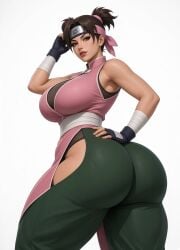 1girl 1girls ai_edit ai_generated big_ass big_breasts brasil_louco brown_hair brunette double_bun female female_only hairbun headgear hourglass_figure hourglass_figured_female large_ass large_breasts looking_at_viewer mature mature_female milf naruto naruto_(series) naruto_shippuden solo solo_female tenten thick_thighs voluptuous voluptuous_body voluptuous_female wide_hips
