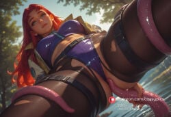 1girl 1girls ai_generated beautiful blush booty busty cassypics curvy cute erotic fanart female fit fit_body fit_female high_quality highres hot hourglass_figure long_eyelashes naked navel nude parted_lips patreon puffy_lips puffy_nipples round_ass round_breasts round_butt sexy slim_waist starfire stomach suspended_in_midair suspended_via_tentacles tentacle tentacle_sex tentacles_around_legs thick thick_ass thick_legs thick_thighs torn_clothes torn_pantyhose waifu wavy_hair wet wet_body wide_hips