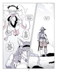 1boy 1girl 1girls 2026 2d 2d_artwork 2girls anthro anthro_female anthro_focus big_boobs big_breasts blood blood_on_body blood_on_face boobs breasts clothes clothing collar comic comic_page cute dialogue digital_drawing_(artwork) digital_media_(artwork) down_view female female_focus forest forest_background gammainks half-closed_eyes helmet hi_res high_cut high_cut_dress highres hot human human_male in_pain key knight knight_armor legwear long_hair male male/female male_focus original_character pain pixie pulling rabbit_symbol sexy shocked shocked_expression shocked_eyes small_creature speech_bubble sword tail text text_bubble wholesome wolf wolf_girl