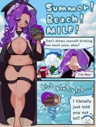 beach berry_yogurt_cookie boobs character_request comic cookie_run cookie_run_crumble milf swimsuit tagme