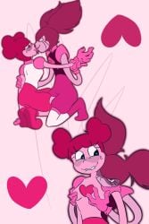 body_worship cute kissing lesbian lesbians licking nervous_smile older_self self_love selfcest spinel_(steven_universe) steven_universe younger_self
